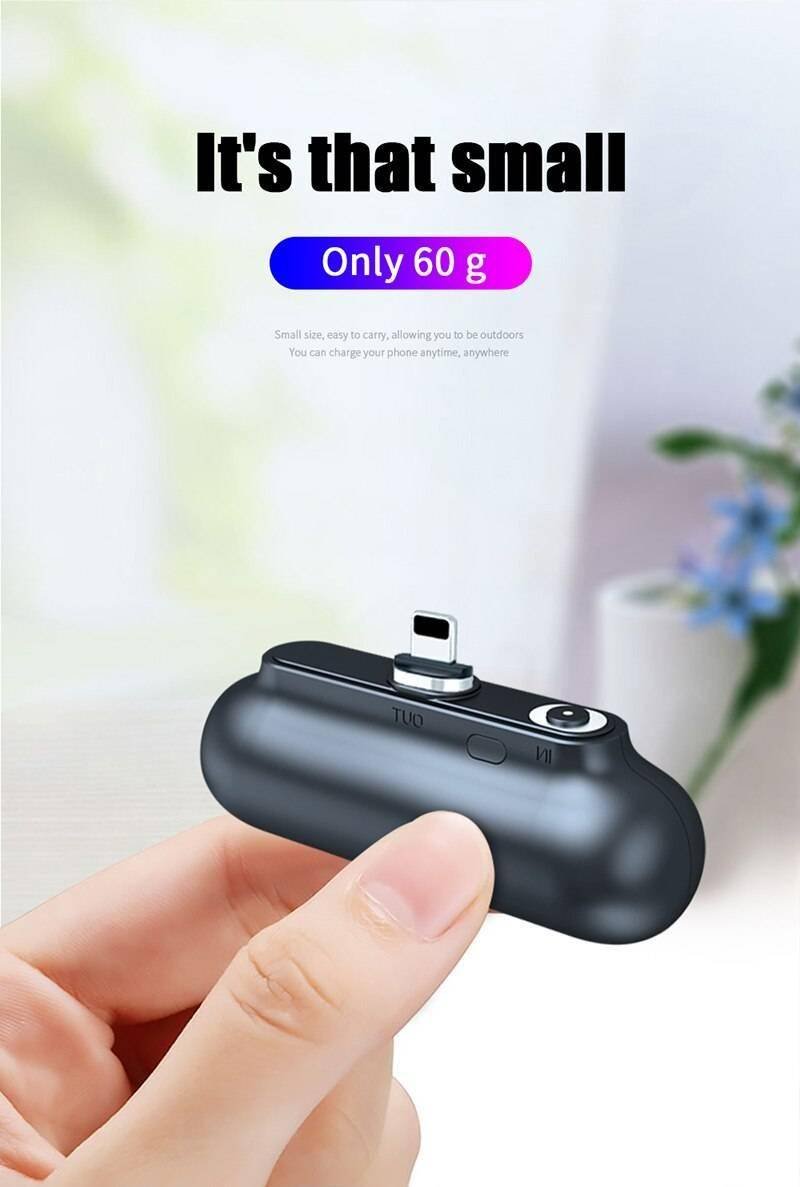 Garas Mini Magnetic Charger Power Bank Micro USB Type C 2600mAh Portable Battery Charger for 3 in1 Mobile phone Charger Magetic