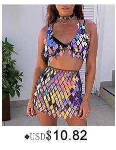 Glitter Rhinestone Fishnet 2 Piece Outfits Halter Sleeveless Crop Tops Sexy Plaid Mini Skirts Summer Women Matchiing Sets Party