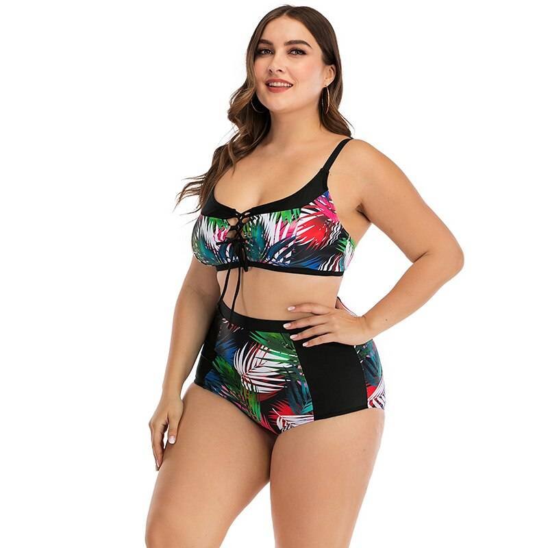 Bikini 2020 push up two-piece sexy open-back swimsuit vintage floral print female high waist swimsuit Biquini women's swimwear