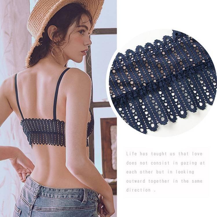 DERUILADY Sexy Lace Wireless Front Closure Bras For Women Sexy Lingerie Comfort Push Up Bra Adjusted Plus Size Backless Bralette