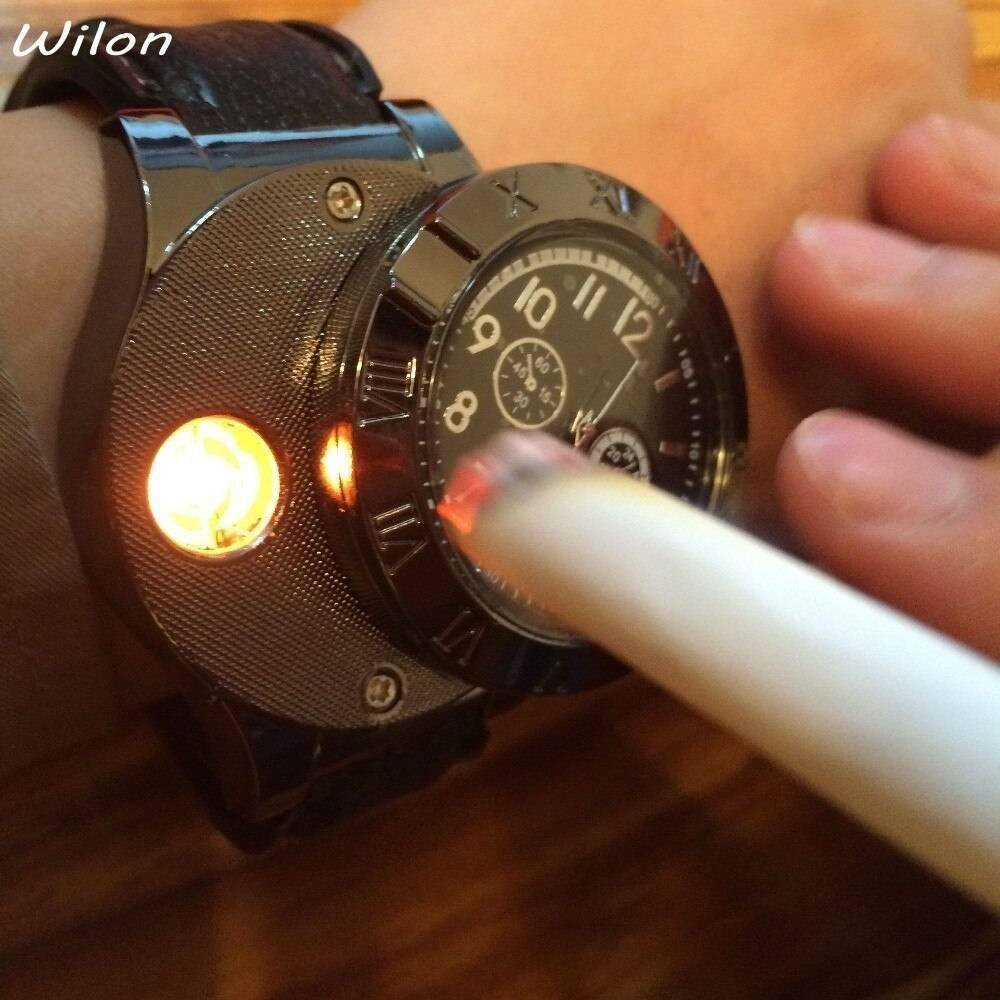Men watch Quartz Watch with Cigarette Lighter Watch Red light Electronic Flameless Windproof Cigarette Lighter male clock F777 Men watch Quartz Watch with Cigarette Lighter Watch Red light Electronic Flameless Windproof Cigarette Lighter male clock F777