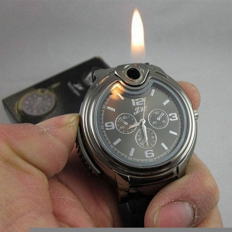 Men watch Quartz Watch with Cigarette Lighter Watch Red light Electronic Flameless Windproof Cigarette Lighter male clock F777 Men watch Quartz Watch with Cigarette Lighter Watch Red light Electronic Flameless Windproof Cigarette Lighter male clock F777