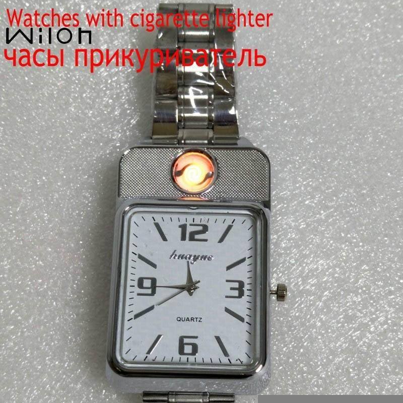 Men watch Quartz Watch with Cigarette Lighter Watch Red light Electronic Flameless Windproof Cigarette Lighter male clock F777 Men watch Quartz Watch with Cigarette Lighter Watch Red light Electronic Flameless Windproof Cigarette Lighter male clock F777