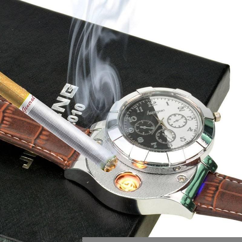 Men watch Quartz Watch with Cigarette Lighter Watch Red light Electronic Flameless Windproof Cigarette Lighter male clock F777 Men watch Quartz Watch with Cigarette Lighter Watch Red light Electronic Flameless Windproof Cigarette Lighter male clock F777