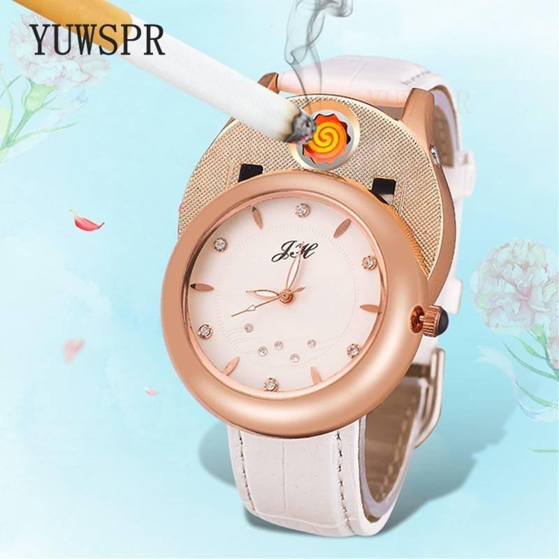 Men watch Quartz Watch with Cigarette Lighter Watch Red light Electronic Flameless Windproof Cigarette Lighter male clock F777 Men watch Quartz Watch with Cigarette Lighter Watch Red light Electronic Flameless Windproof Cigarette Lighter male clock F777