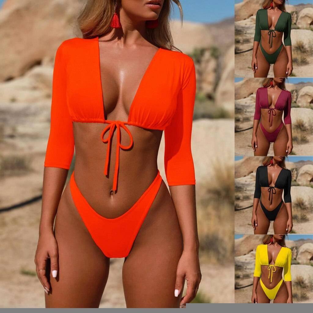 KLV Sexy Bikini 2019 Women Swimsuit Beachwear Push up Two piece Bathing Suit Bikini Swimwear Women Banthing Suit Bathers
