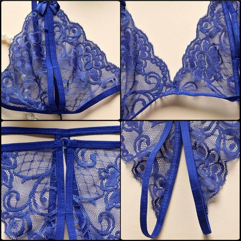 Sexy Teddy Lingerie Porn Women Transparent Lace Babydoll Erotic Underwear Set Temptation Open Bra Crotch Baby Doll Sexy Costumes