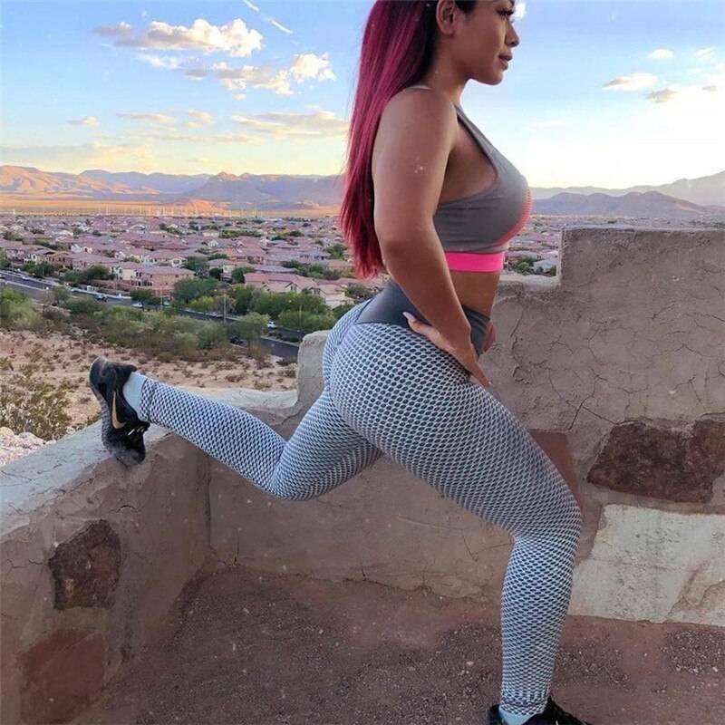 NORMOV Seamless Fitness Women Leggings Fashion Patchwork Print High Waist Elastic Push Up Ankle Length Polyester Leggings