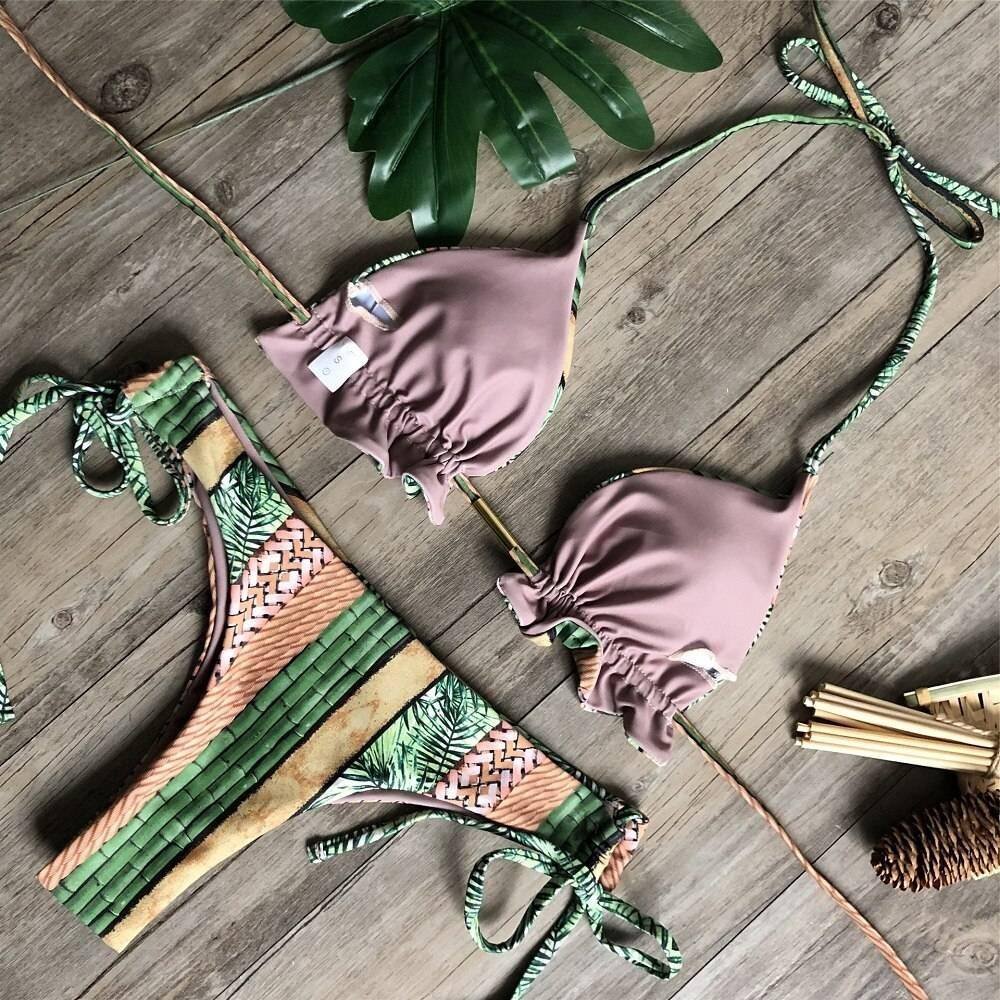 2020 Popular Womens Beachwear Sexy Bikini Set Hot Stamp Sport Swimwear Push-Up Padded Swimsuit Bodysuit Exquisite Bather Swimwea