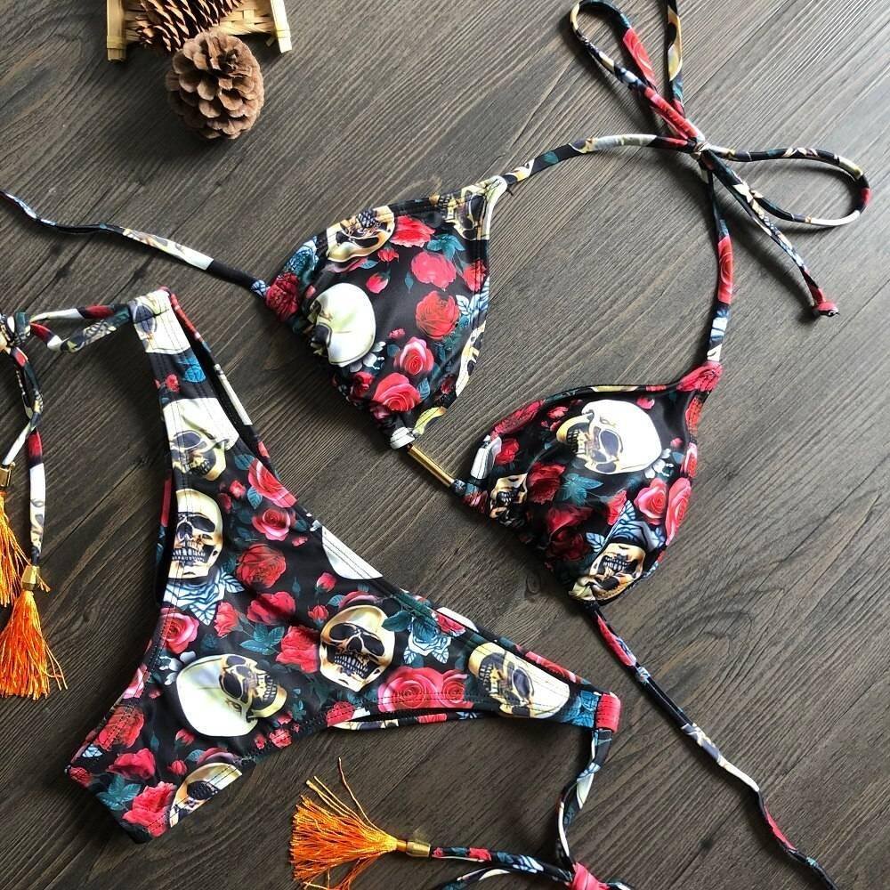 2020 Popular Womens Beachwear Sexy Bikini Set Hot Stamp Sport Swimwear Push-Up Padded Swimsuit Bodysuit Exquisite Bather Swimwea