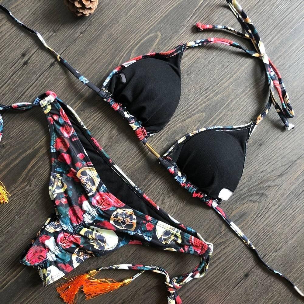 2020 Popular Womens Beachwear Sexy Bikini Set Hot Stamp Sport Swimwear Push-Up Padded Swimsuit Bodysuit Exquisite Bather Swimwea