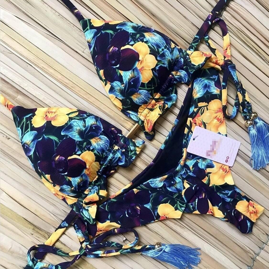 2020 Popular Womens Beachwear Sexy Bikini Set Hot Stamp Sport Swimwear Push-Up Padded Swimsuit Bodysuit Exquisite Bather Swimwea