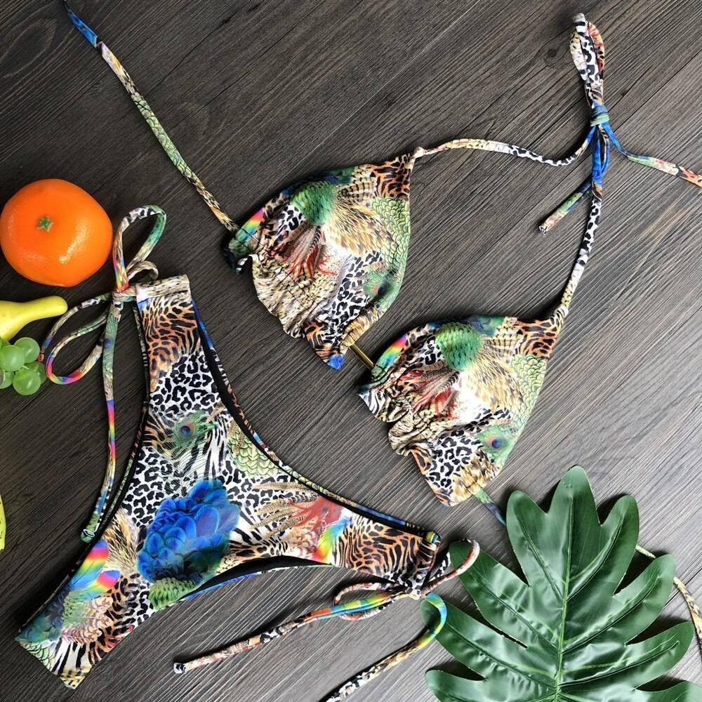 2020 Popular Womens Beachwear Sexy Bikini Set Hot Stamp Sport Swimwear Push-Up Padded Swimsuit Bodysuit Exquisite Bather Swimwea