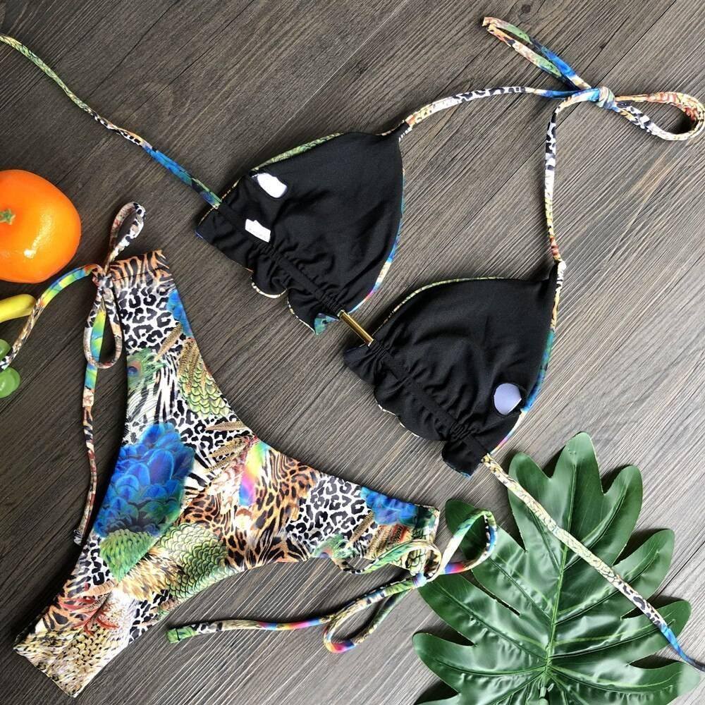 2020 Popular Womens Beachwear Sexy Bikini Set Hot Stamp Sport Swimwear Push-Up Padded Swimsuit Bodysuit Exquisite Bather Swimwea
