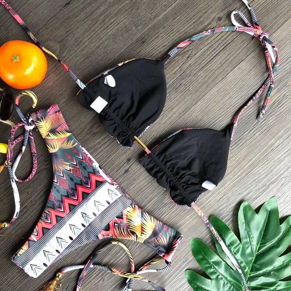 2020 Popular Womens Beachwear Sexy Bikini Set Hot Stamp Sport Swimwear Push-Up Padded Swimsuit Bodysuit Exquisite Bather Swimwea