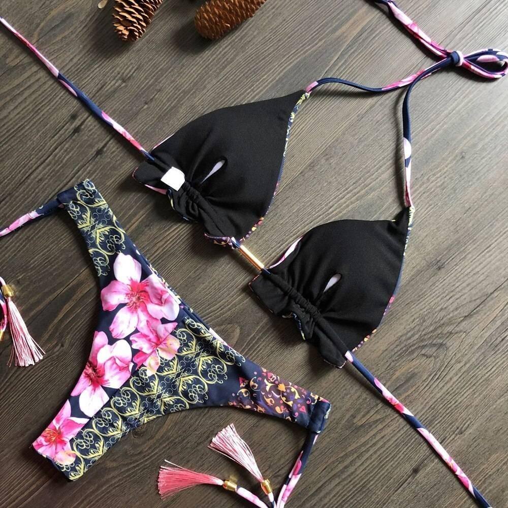2020 Popular Womens Beachwear Sexy Bikini Set Hot Stamp Sport Swimwear Push-Up Padded Swimsuit Bodysuit Exquisite Bather Swimwea