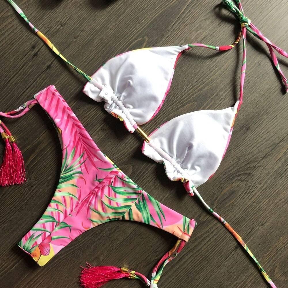 2020 Popular Womens Beachwear Sexy Bikini Set Hot Stamp Sport Swimwear Push-Up Padded Swimsuit Bodysuit Exquisite Bather Swimwea