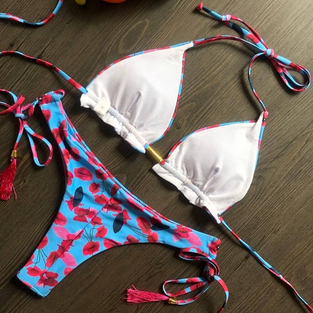 2020 Popular Womens Beachwear Sexy Bikini Set Hot Stamp Sport Swimwear Push-Up Padded Swimsuit Bodysuit Exquisite Bather Swimwea