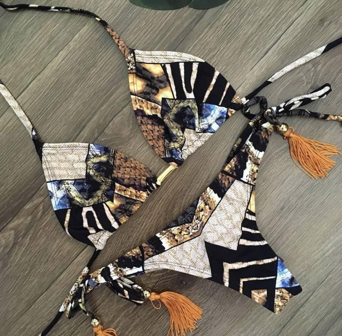 2020 Popular Womens Beachwear Sexy Bikini Set Hot Stamp Sport Swimwear Push-Up Padded Swimsuit Bodysuit Exquisite Bather Swimwea