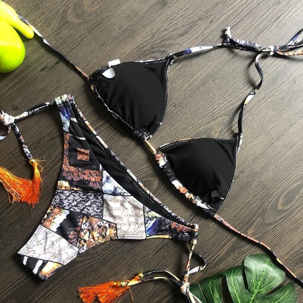 2020 Popular Womens Beachwear Sexy Bikini Set Hot Stamp Sport Swimwear Push-Up Padded Swimsuit Bodysuit Exquisite Bather Swimwea