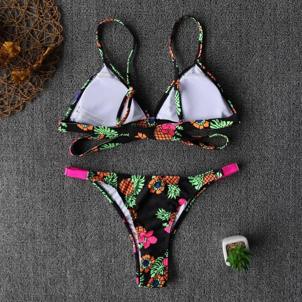 2020 Sexy Bikini Print Floral Ruffled Bikinis Swimwear Women Female Bathing Swimsuit Brazilian Biquini Beach Wear