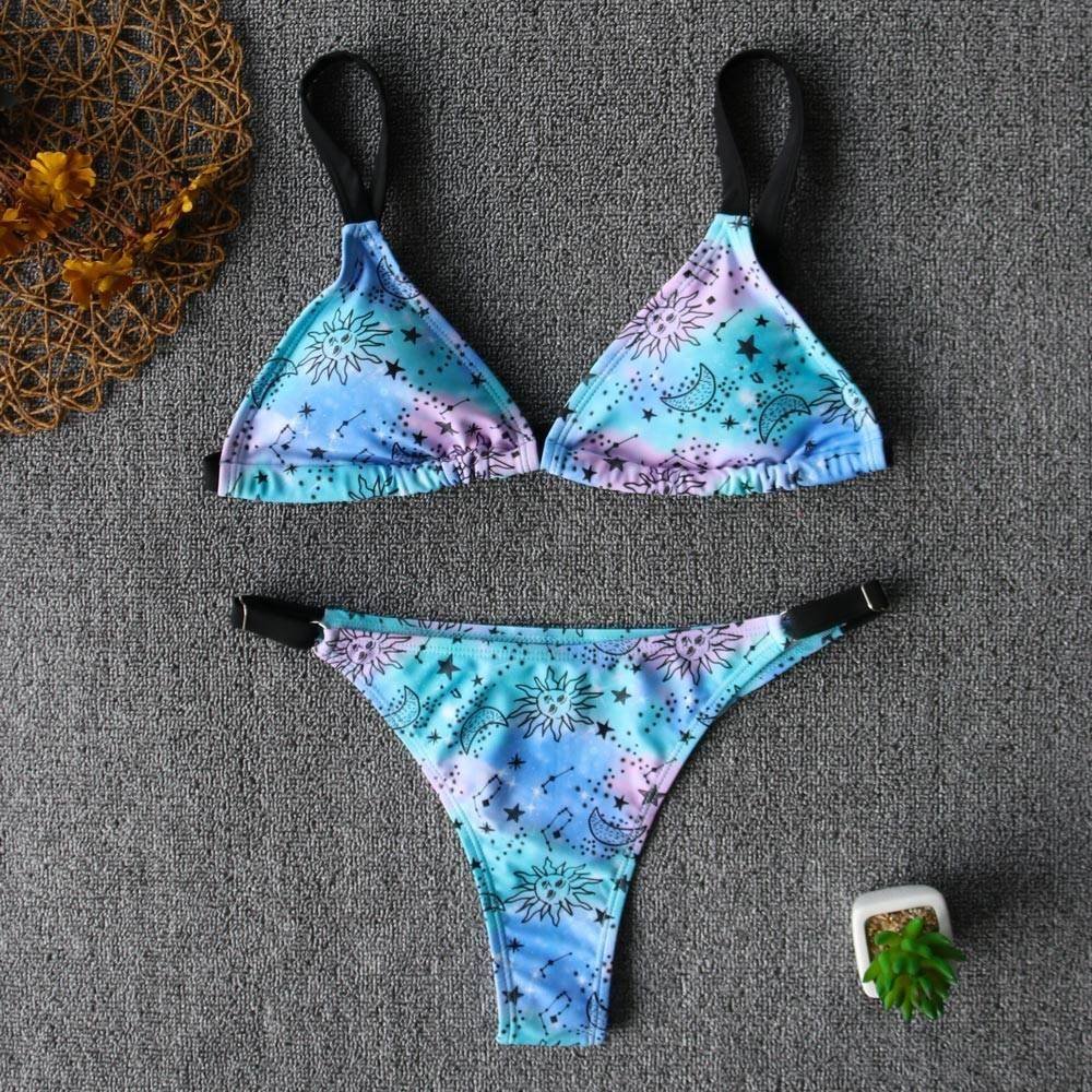2020 Sexy Bikini Print Floral Ruffled Bikinis Swimwear Women Female Bathing Swimsuit Brazilian Biquini Beach Wear