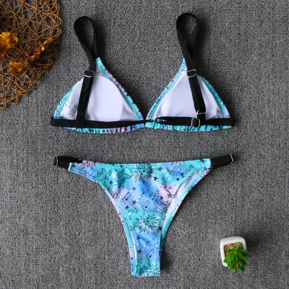 2020 Sexy Bikini Print Floral Ruffled Bikinis Swimwear Women Female Bathing Swimsuit Brazilian Biquini Beach Wear