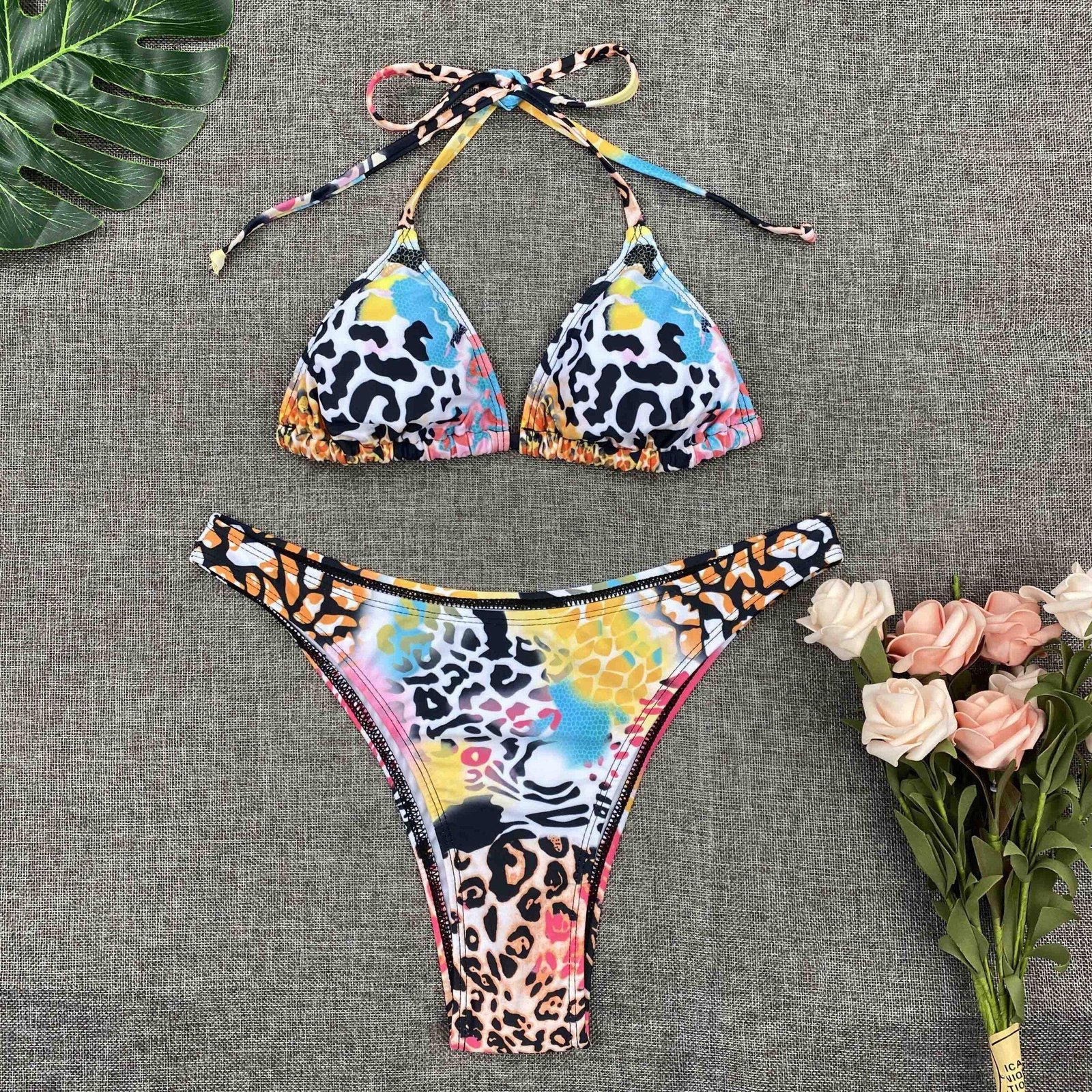 2020 Sexy Bikini Print Floral Ruffled Bikinis Swimwear Women Female Bathing Swimsuit Brazilian Biquini Beach Wear