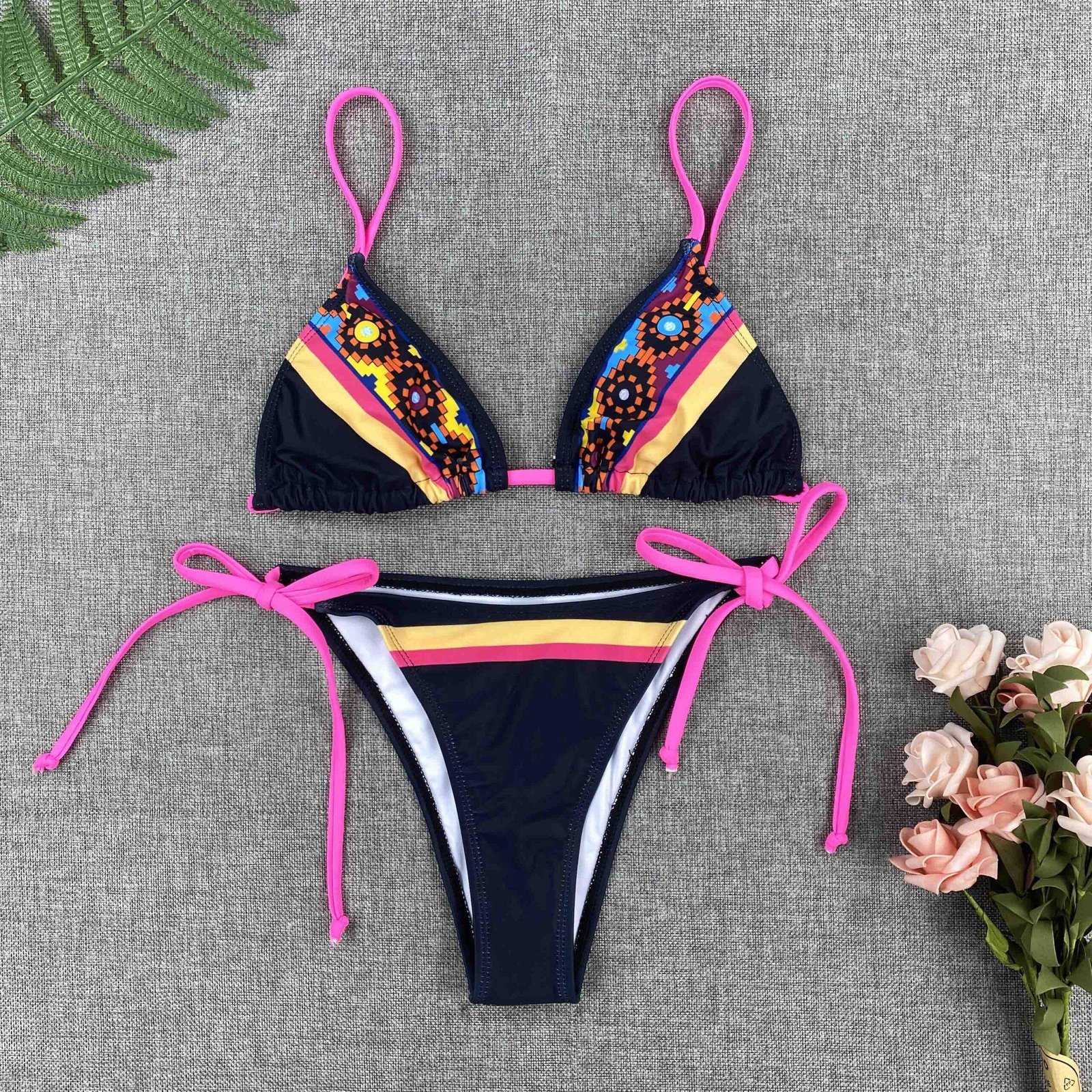 2020 Sexy Bikini Print Floral Ruffled Bikinis Swimwear Women Female Bathing Swimsuit Brazilian Biquini Beach Wear