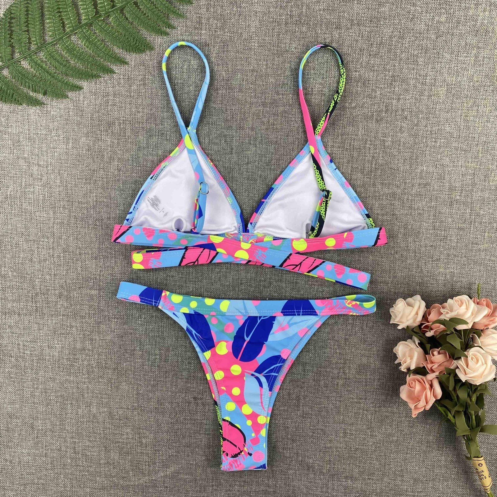 2020 Sexy Bikini Print Floral Ruffled Bikinis Swimwear Women Female Bathing Swimsuit Brazilian Biquini Beach Wear