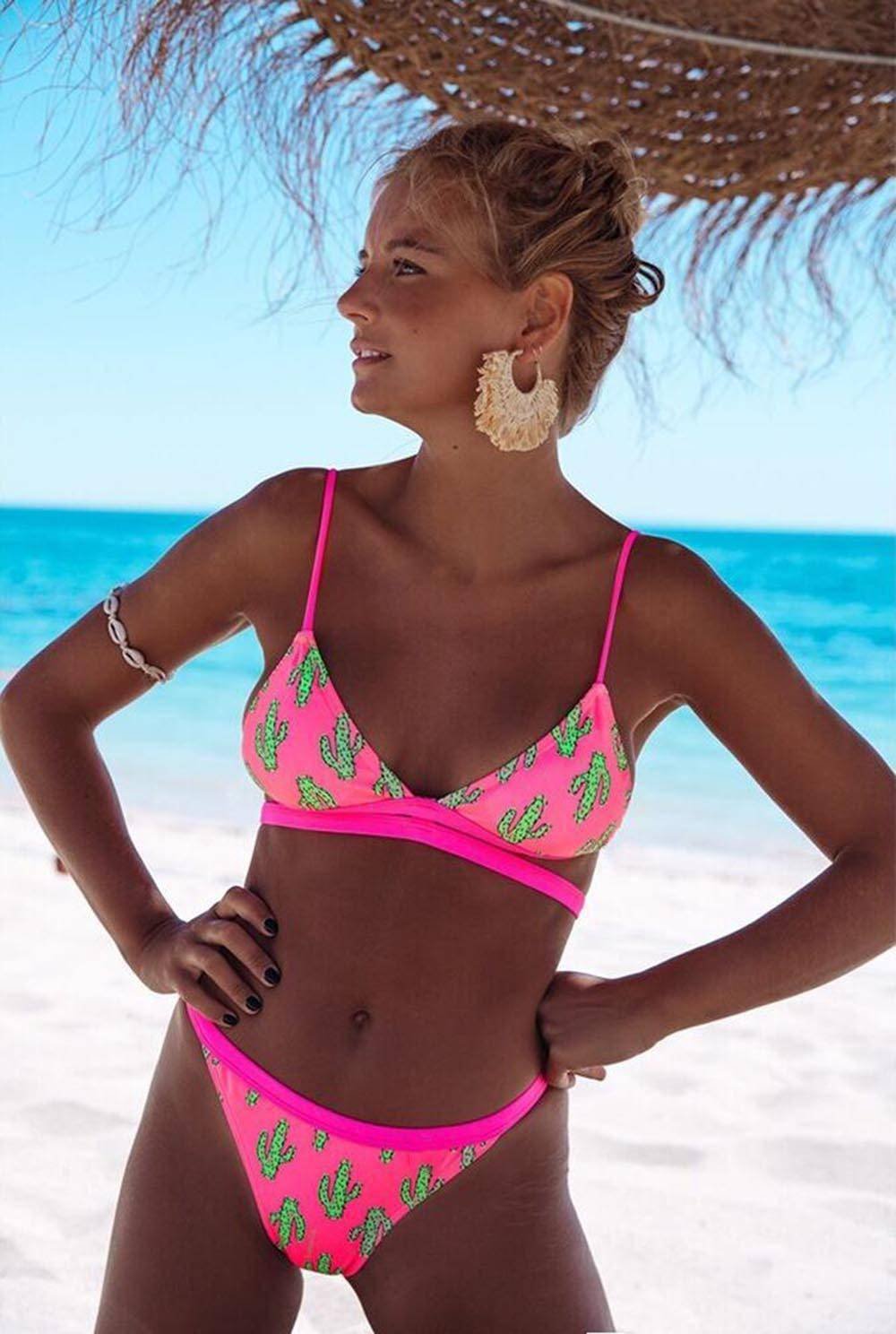 2020 Sexy Bikini Print Floral Ruffled Bikinis Swimwear Women Female Bathing Swimsuit Brazilian Biquini Beach Wear