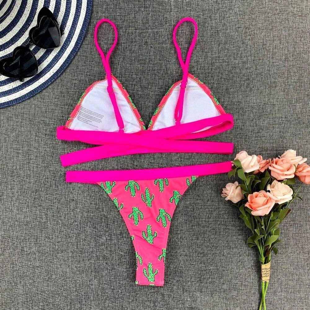 2020 Sexy Bikini Print Floral Ruffled Bikinis Swimwear Women Female Bathing Swimsuit Brazilian Biquini Beach Wear