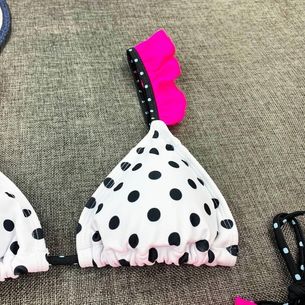 2020 Sexy Bikini Print Floral Ruffled Bikinis Swimwear Women Female Bathing Swimsuit Brazilian Biquini Beach Wear