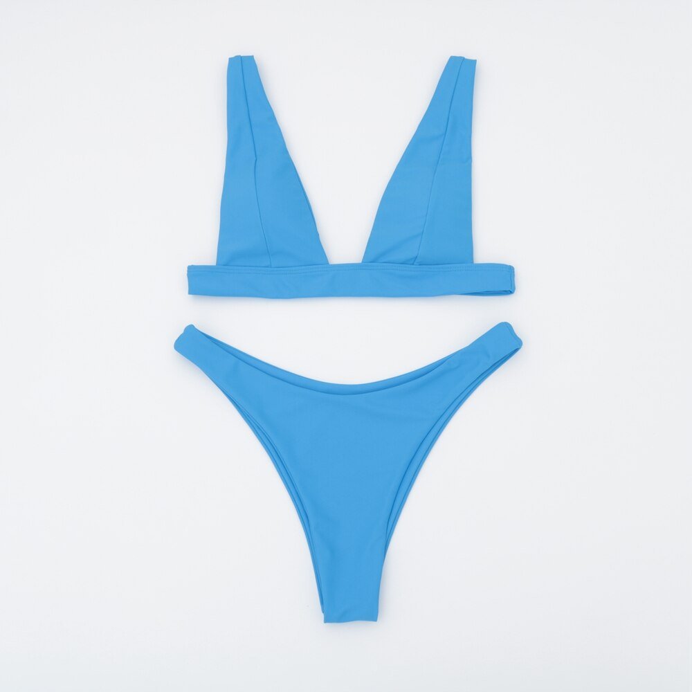 New Sexy Bikini 2021 Solid Swimsuit Women Swimwear Push Up Bikini Set Brazilian Bathing Suit Summer Beach Wear Swimming Suit XL