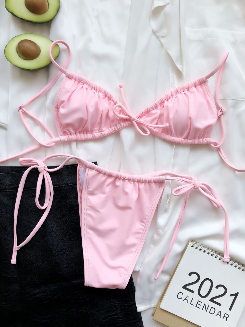 2021 Sexy Yellow Dinosaur Print Swimsuit Women bathers Bandeau Bikinis Woman Push up Swimwear Sport Swimming bathing suit Lovely