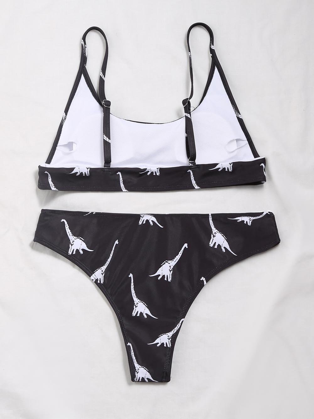 2021 Sexy Yellow Dinosaur Print Swimsuit Women bathers Bandeau Bikinis Woman Push up Swimwear Sport Swimming bathing suit Lovely