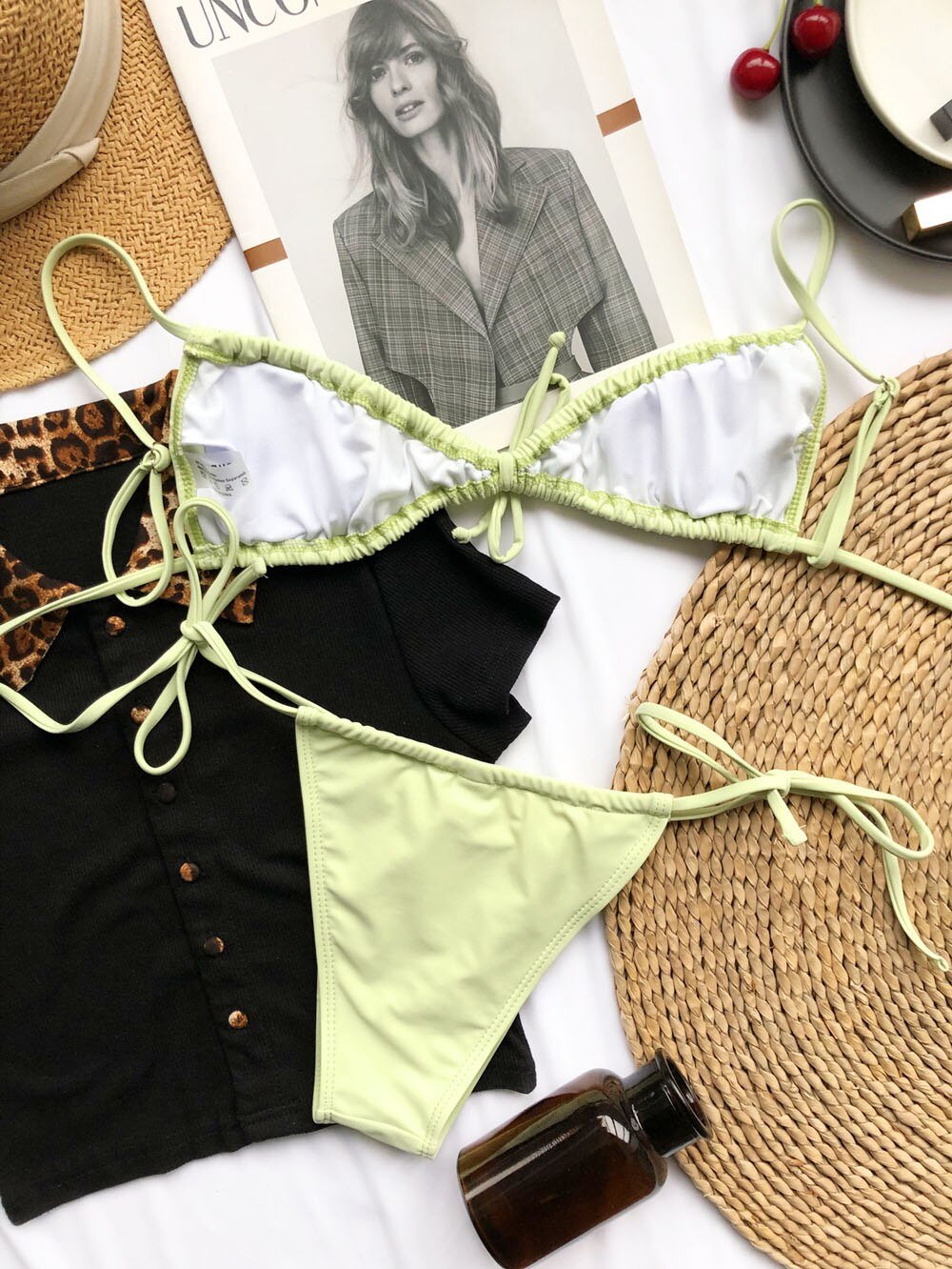 2021 Sexy Yellow Dinosaur Print Swimsuit Women bathers Bandeau Bikinis Woman Push up Swimwear Sport Swimming bathing suit Lovely