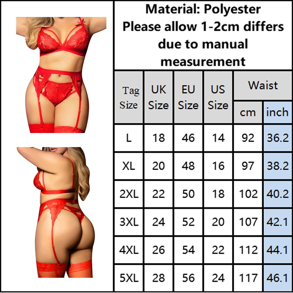 Plus Size Women Sexy Lace Half Cup Lingerie set Bra+ Panties+Garters 3 Pcs 5XL large size Underwear Lenceria Erotic Lingerie D30 Plus Size Women Sexy Lace Half Cup Lingerie set Bra+ Panties+Garters 3 Pcs 5XL large size Underwear Lenceria Erotic Lingerie D30