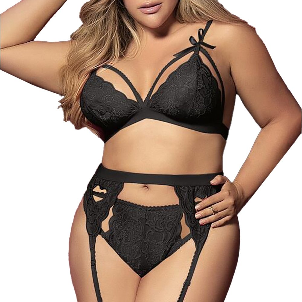 Plus Size Women Sexy Lace Half Cup Lingerie set Bra+ Panties+Garters 3 Pcs 5XL large size Underwear Lenceria Erotic Lingerie D30 Plus Size Women Sexy Lace Half Cup Lingerie set Bra+ Panties+Garters 3 Pcs 5XL large size Underwear Lenceria Erotic Lingerie D30