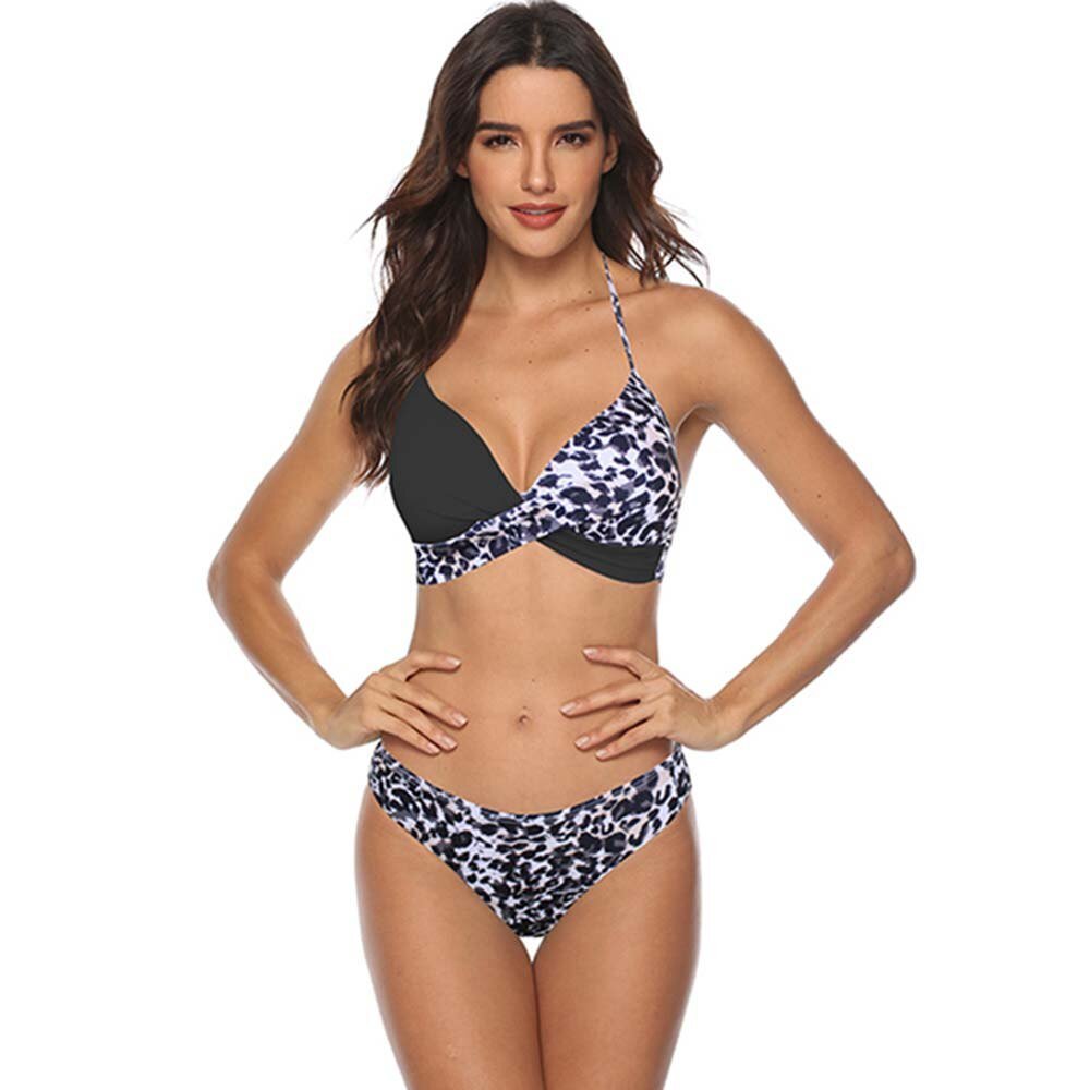 2020 Sexy Long Sleeve Bikinis Women Swimsuit Green Leaves Print Bathing Suits Beachwear Brazilian Bikini Set Biquini Female