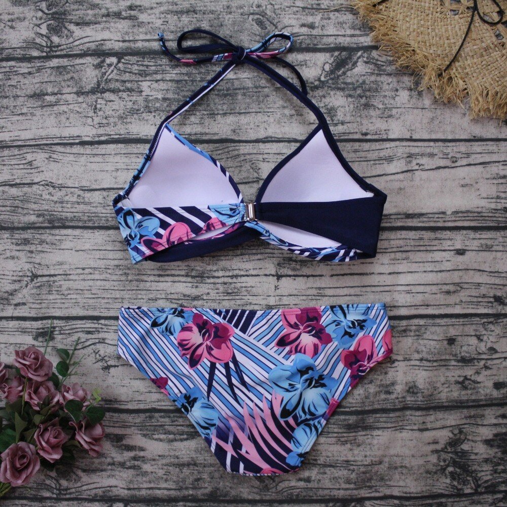 2020 Sexy Long Sleeve Bikinis Women Swimsuit Green Leaves Print Bathing Suits Beachwear Brazilian Bikini Set Biquini Female