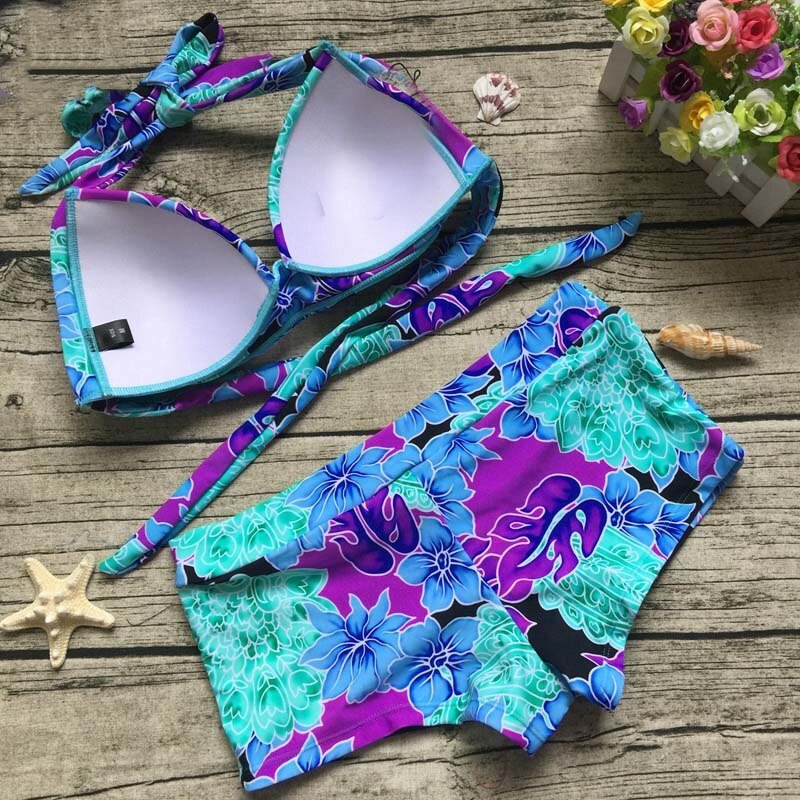 2020 Sexy Long Sleeve Bikinis Women Swimsuit Green Leaves Print Bathing Suits Beachwear Brazilian Bikini Set Biquini Female