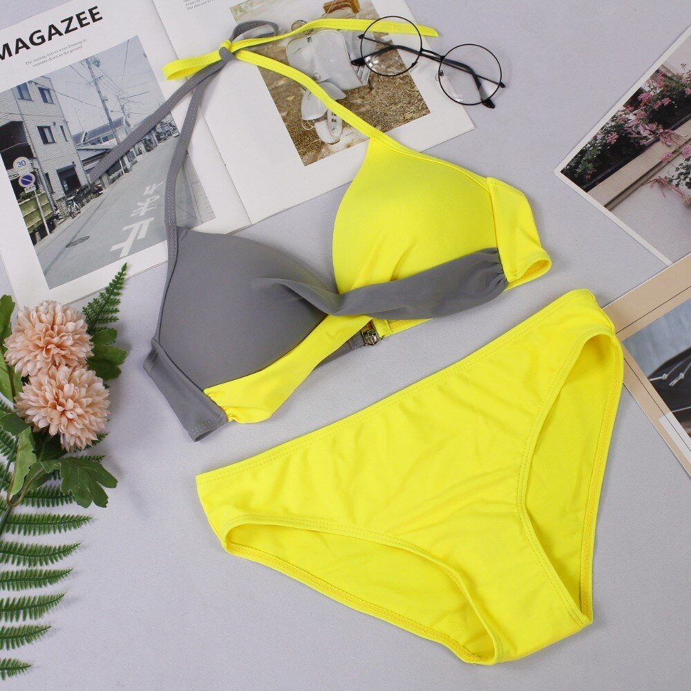 2020 Sexy Long Sleeve Bikinis Women Swimsuit Green Leaves Print Bathing Suits Beachwear Brazilian Bikini Set Biquini Female