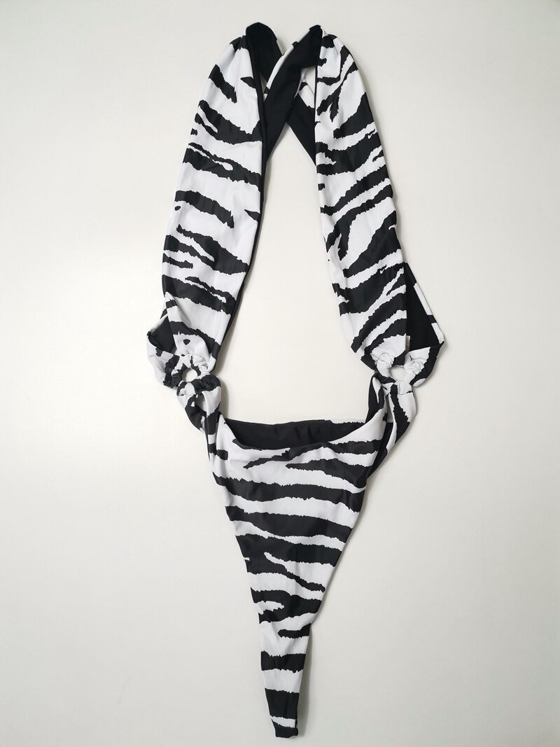 Reversible Swimsuit Tanga One Piece Swimsuit Sexy Tummy Cut Swimwear Halter Monokini High Leg Cut Bathing Suit Thong Swimsuits