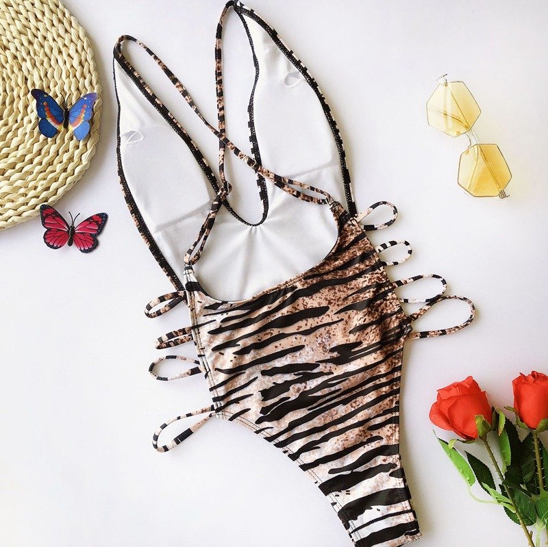 Reversible Swimsuit Tanga One Piece Swimsuit Sexy Tummy Cut Swimwear Halter Monokini High Leg Cut Bathing Suit Thong Swimsuits