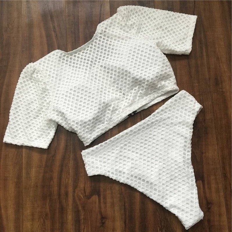 XL-4XL Plus Size Bikini Set Pad Zipper Front Swimsuit Large Swimwear 2019 High Waist Monokini Female Short Sleeve Bathing Suit XL-4XL Plus Size Bikini Set Pad Zipper Front Swimsuit Large Swimwear 2019 High Waist Monokini Female Short Sleeve Bathing Suit