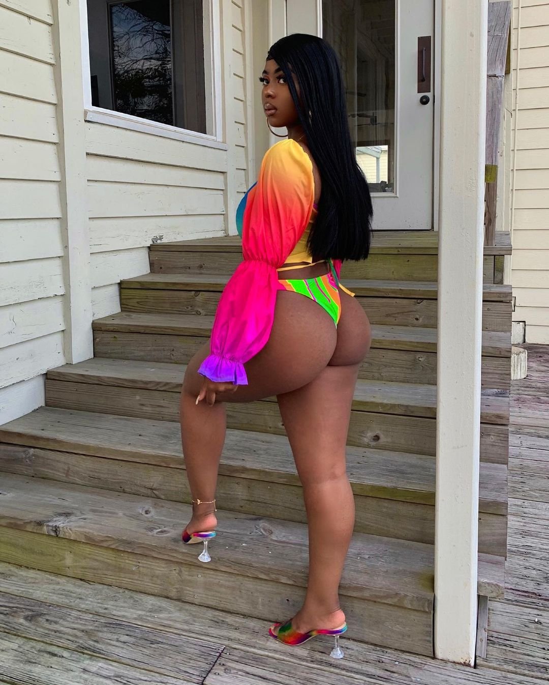 Tie Dye Swimwear 2021 Women's Swimsuit Separate Long Sleeve Swimming Suit Push Up Bikinis Bachelorette Party Trikini