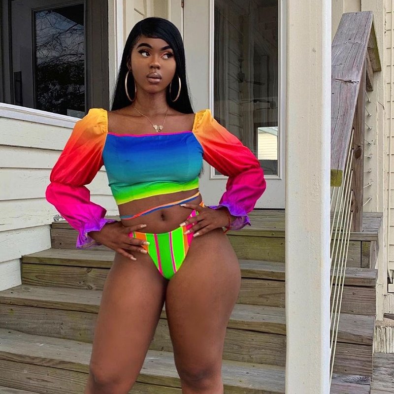 Tie Dye Swimwear 2021 Women’s Swimsuit Separate Long Sleeve Swimming Suit Push Up Bikinis Bachelorette Party Trikini Tie Dye Swimwear 2021 Women's Swimsuit Separate Long Sleeve Swimming Suit Push Up Bikinis Bachelorette Party Trikini