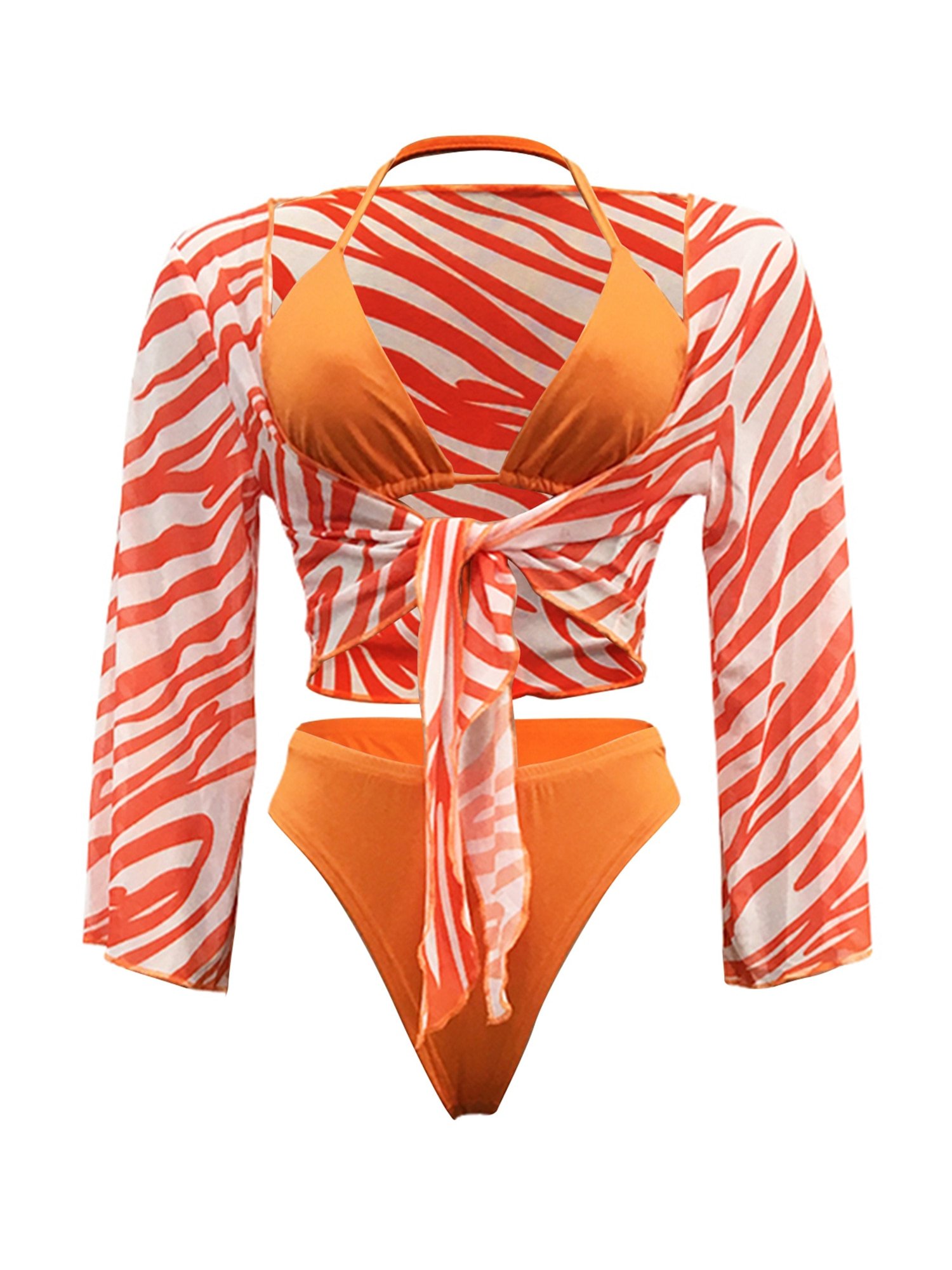 Summer Sexy Women Long Sleeve Short Paragraph Bikini Set Push-Up Bandage Swimwear Swimsuit Bathing Suit Summer Sexy Women Long Sleeve Short Paragraph Bikini Set Push-Up Bandage Swimwear Swimsuit Bathing Suit