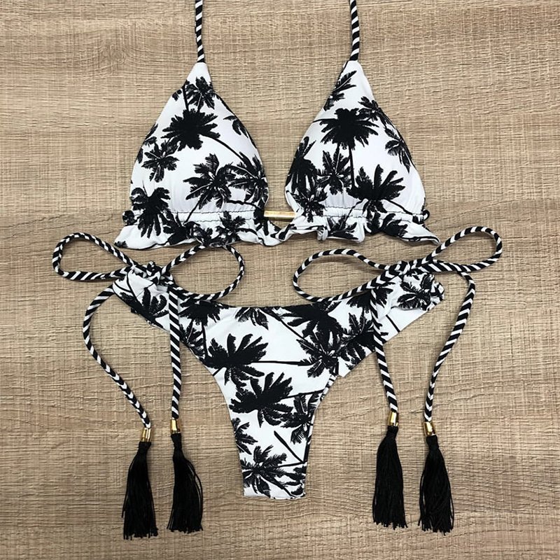 2020 Swimsuit Women's Sexy Split Printed Bikini Swimsuit Split Suit
